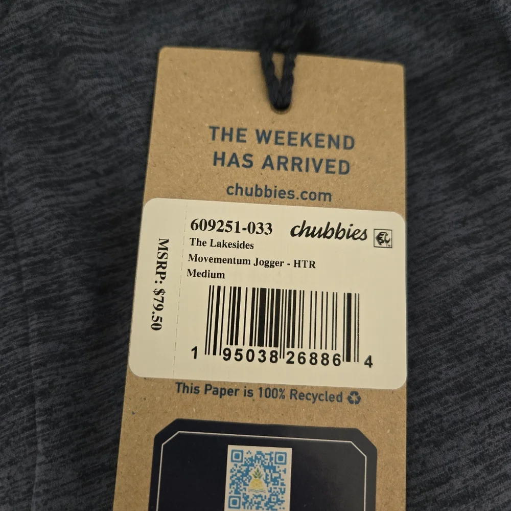 NWT Chubbies The LakesidesMovementum Jogger